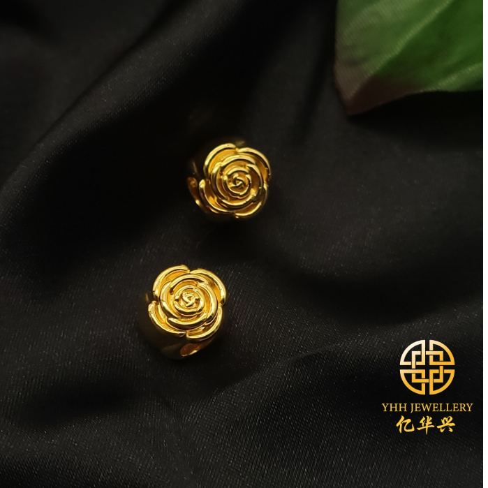 YHH Charm Rose Gold 916 | YHH Charm Mawar Emas 916 | YHH玫瑰花串珠黄金916