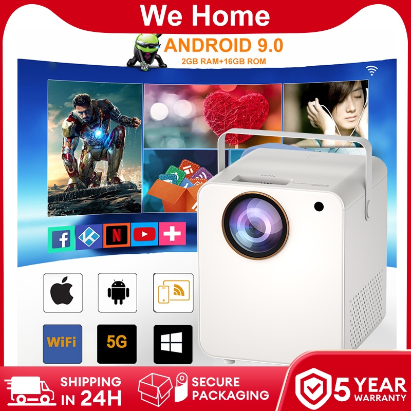 Projector 4K (5 Years Warranty)Built-in App Android Smart Projector  Mini Projector