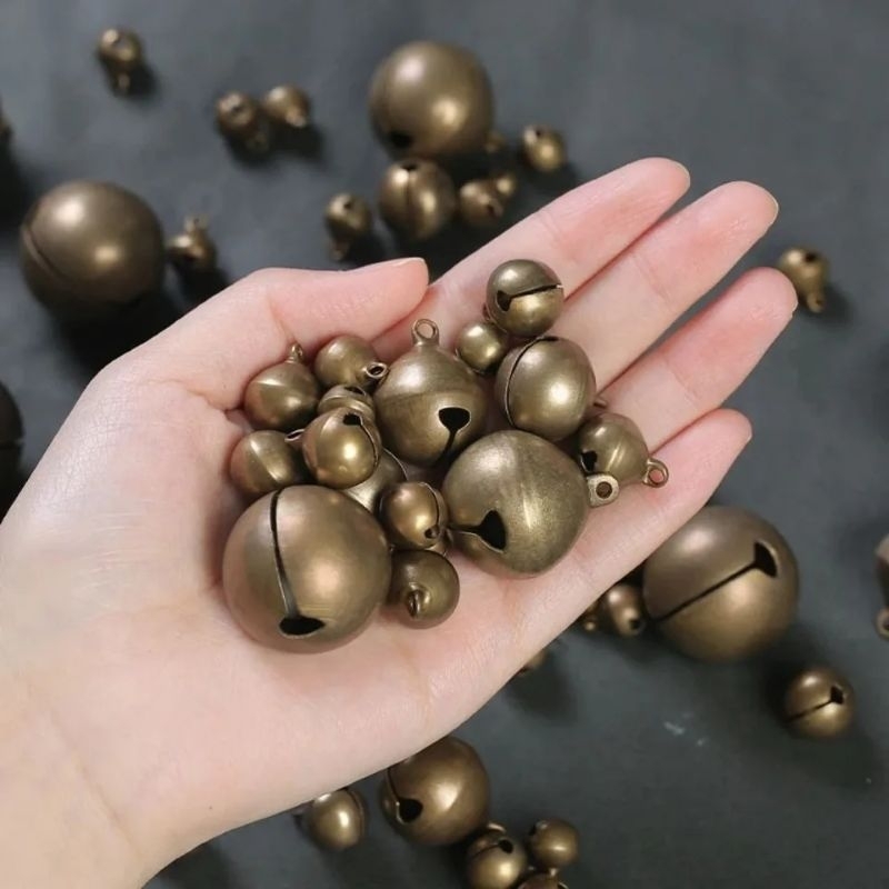 J25 1pcs - Copper Bell Bronze Metal Coating Loose Beads Bracelet Necklace bells Diy Craft Accessories diy gangsa.