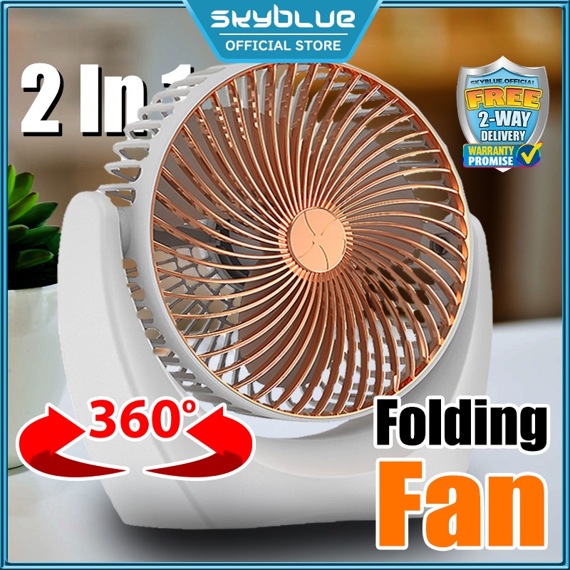 Touch Smart 120° Rechargeable Fan Folding Intelligent Fan Desktop USB Fan 3 Level Wind Speed Portable Mini Fan 4000mAh