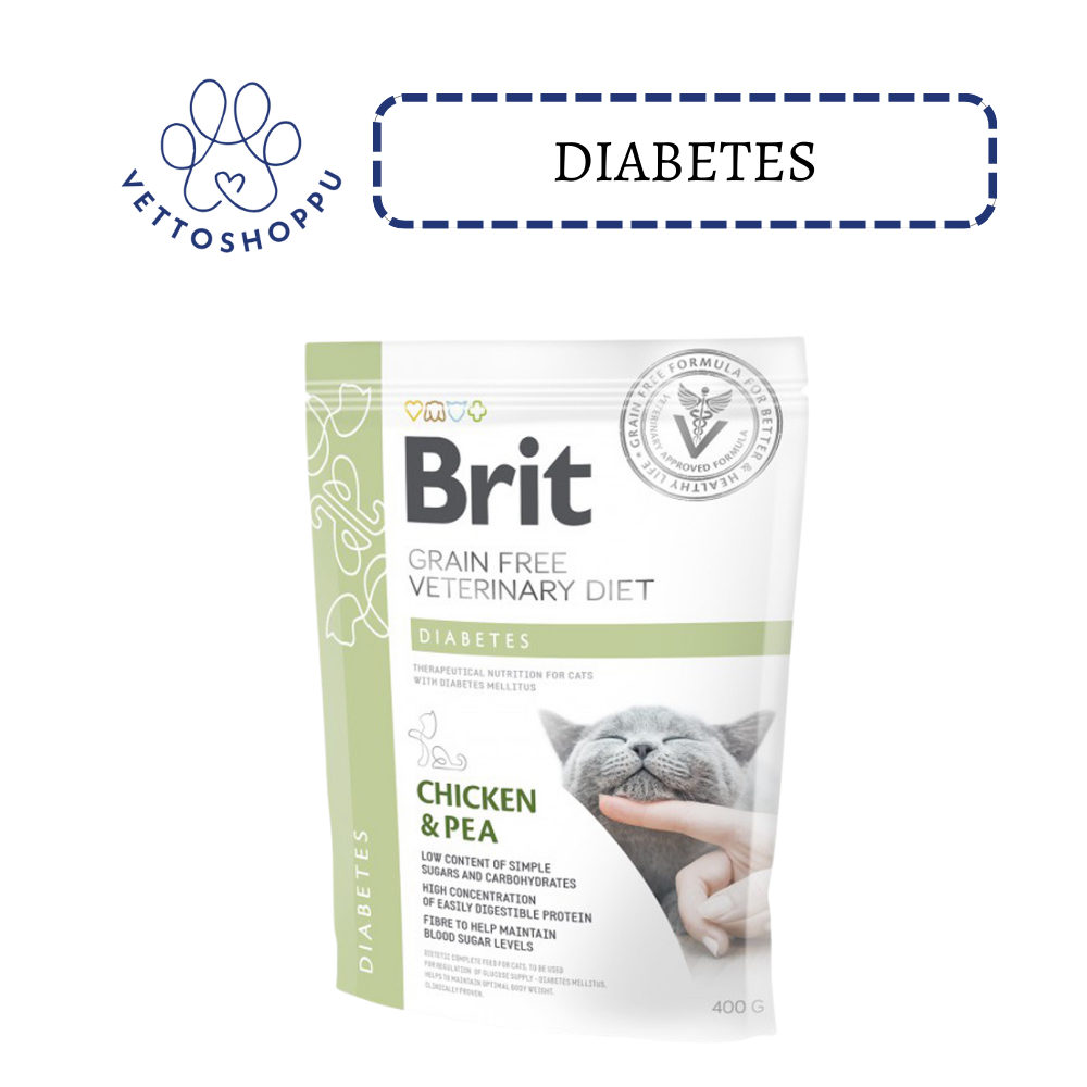 Brit Grain Free Veterinary Diets Cat 400g Diabetes Dry Cat Food (Chicken & Pea)