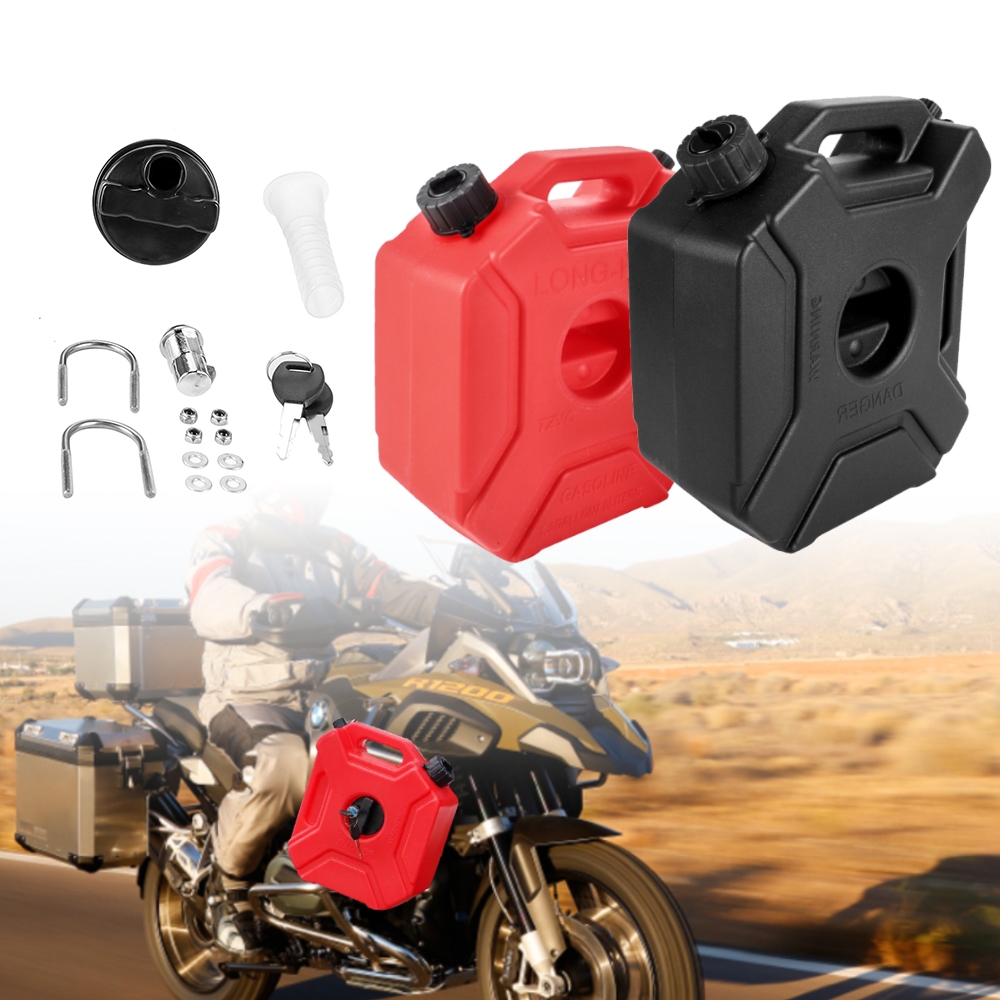 3L 5L Plastic Storage Portable Oil Gas Fuel Petrol Diesel Water Tank Jerry Can w/Pouring Spout With Bracket ATV UTV