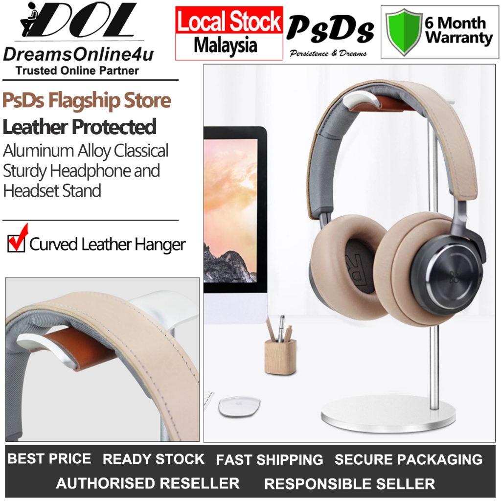 PsDs EJ3 Luxury Full Alloy Curve Arc Leather Hanger Handset Headphone Holder Stand