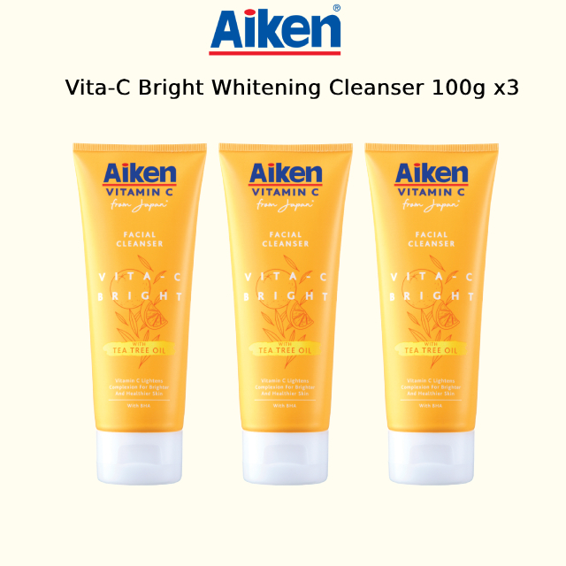 Aiken Vita-C Bright Whitening Cleanser | Cleanses Excessive Sebum & Dirt | Reduces Comedones | Skincare