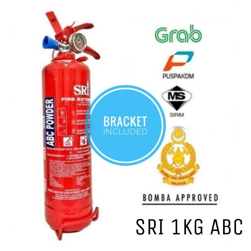[EHAILING PUSPAKOM INSPECTION] 1kg Fire Extinguisher ABC Powder (10yrs Lifespan)