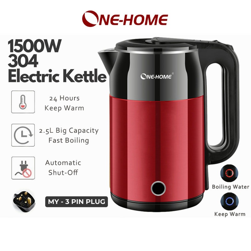 ONE HOME Electric Kettle 3L Fast Heat Stainless Steel Kettle Smart Keep Warm Auto Swich-off Double Layer Jug Kettle