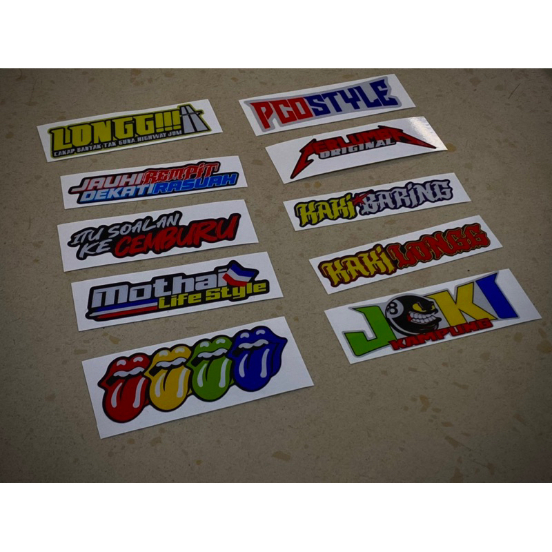 Sticker kereta dan motor joki kampung kaki longg kaki baring perlumba original PCO style Lidah Mothai Rempit Cemburu