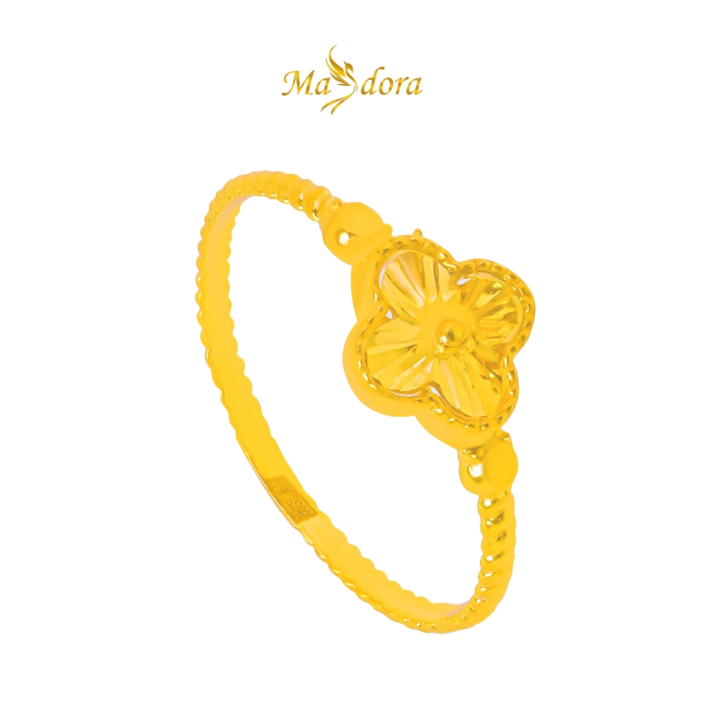 MASDORA 916 Gold Ring Rings Cincin Emas ~ Minimalist Clover Rope (EMAS 916/22K)