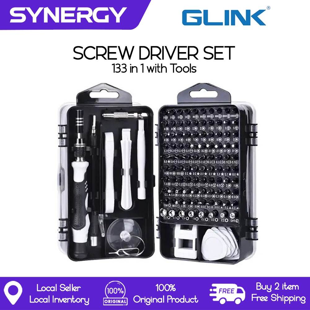 GLINK-133-IN-1 Multifunctional Screwdriver Set Leather Precision Tool Screw for PC Glasses Mobile Ph