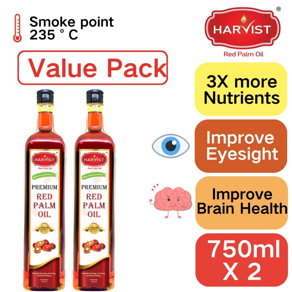 HARVIST Red Palm Oil Value Pack [2x 750ml glass bottle]