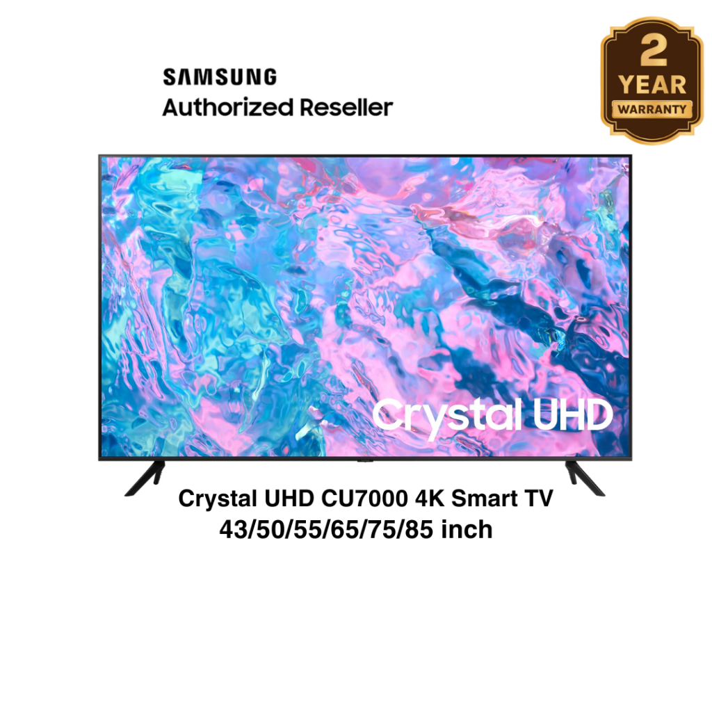 SAMSUNG CU7000 43, 50, 55, 65, 75, 85 Inch 4K UHD Smart TV Crystal Processor 4K UA43CU7000 UA55CU7000 UA65CU7000