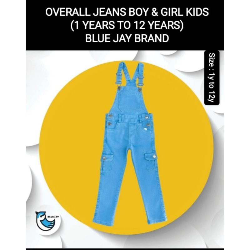 Kids Overall Jeans Budak Jumpsuits Budak Lelaki Baju Raya Budak Overall Boy & Girl Kids (1 years to 12 years)