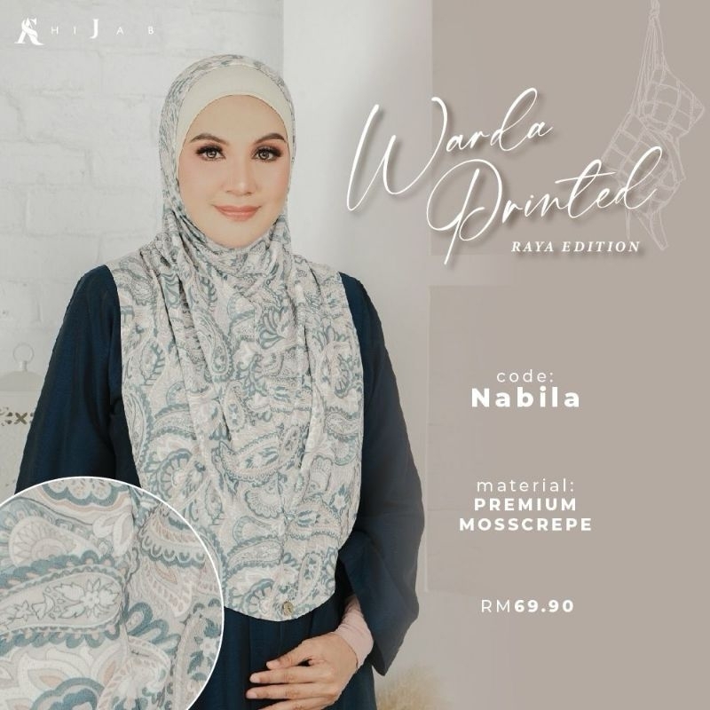 AS HIJAB WARDA PRINTED EXCLUSIVE BY DS ALIFF SYUKRI DS SHAHIDA