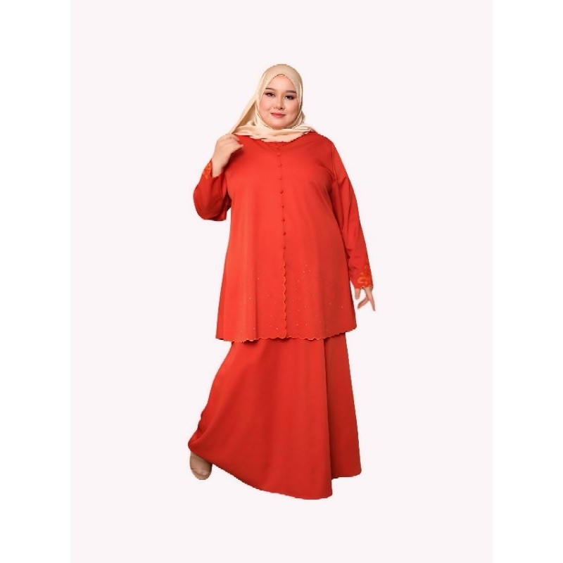 OVERRSIZE M(34/36)-5XL(58/60) Plus Size Nihan Plain Sulam Kerawang Women Muslimah Baju Kurung Raya Perempuan 2024 Viral