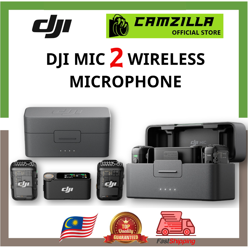 DJI Mic 2 2-Person Compact Digital Wireless Microphone System/Recorder for Camera & Smartphone (2.4 GHz)