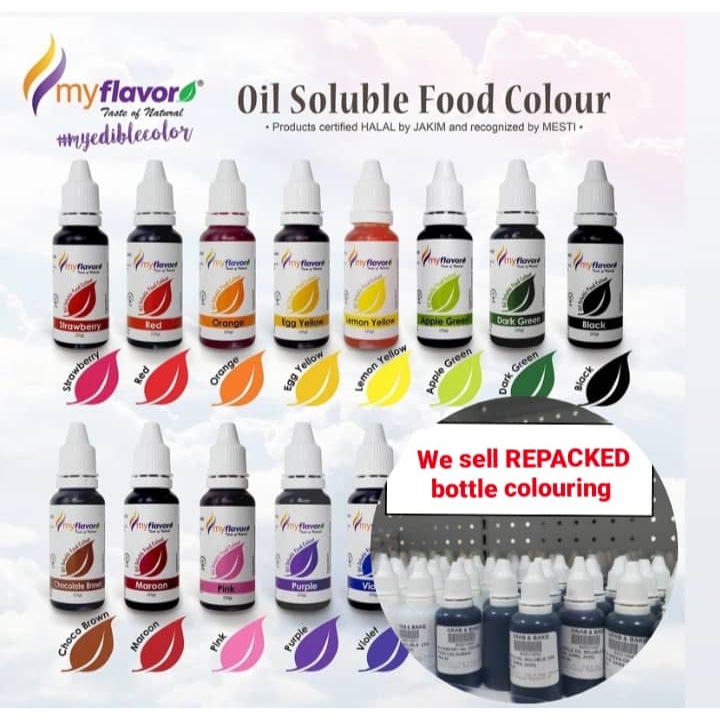 [REPACKED] My Flavor Oil Soluble Food Colouring Food Colour 42g Pewarna Makanan Larut Minyak 油性食用色素蛋糕色素奶油霜色素油性色素