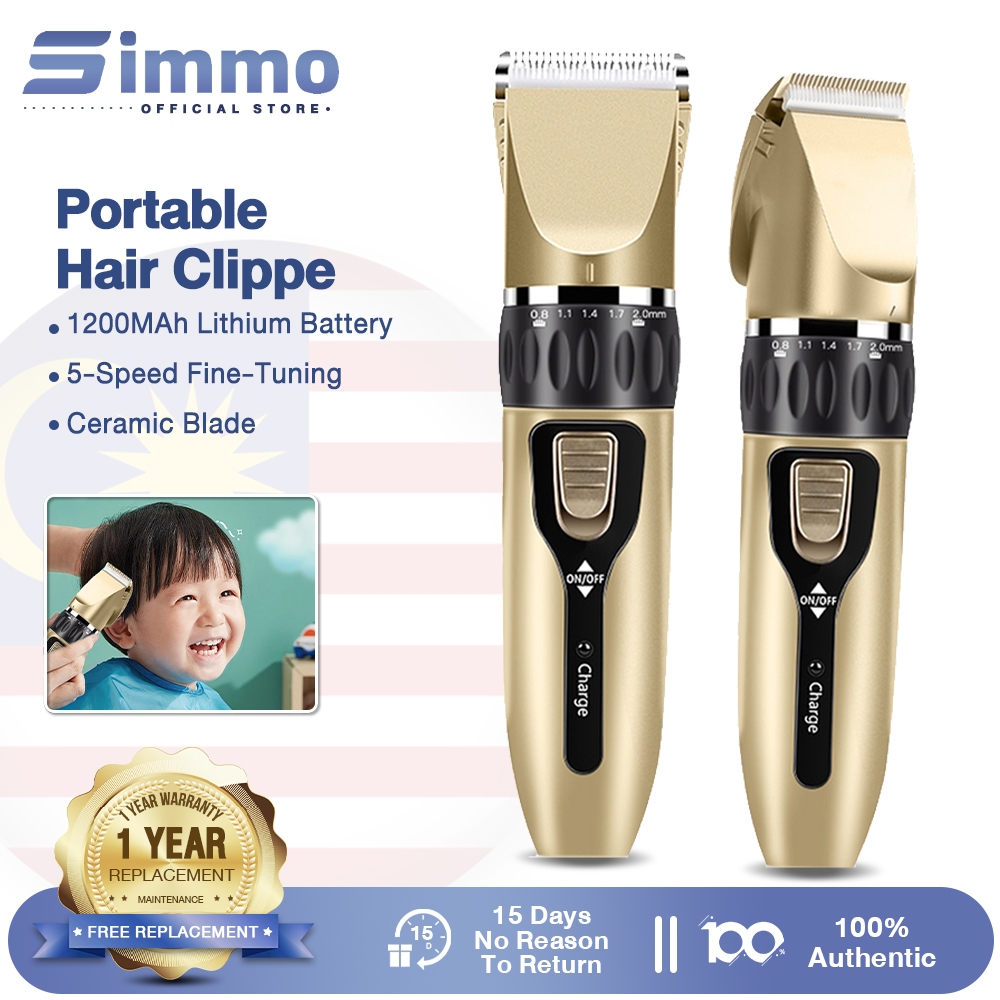 Simmo Cordless Hair Trimmer Clipper Waterproof Mesin Rambut Professional Electric Hair Clipper Rechargeable Hair Clipper