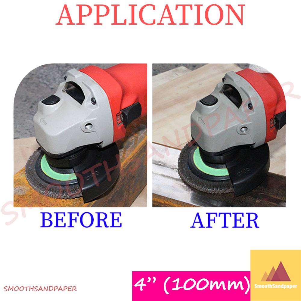 Flap Disc 4" ( 100mm x 16mm ) Sand Paper Abrasive/Sanding Grinding/Angle Grinder/Kertas Pasir Grinder 百叶片打磨片特厚砂布轮 image 8