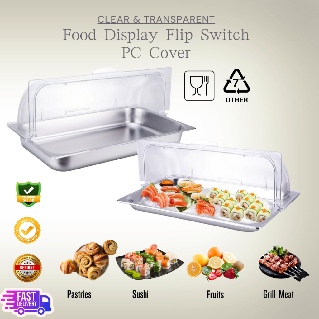 Food Display Flip Switch PC[POLYCARBONATE] Cover/FOOD COVER/BUFFET FULL SIZE DISPLAY COVER/BAKERY DISPLAY FLIP COVER