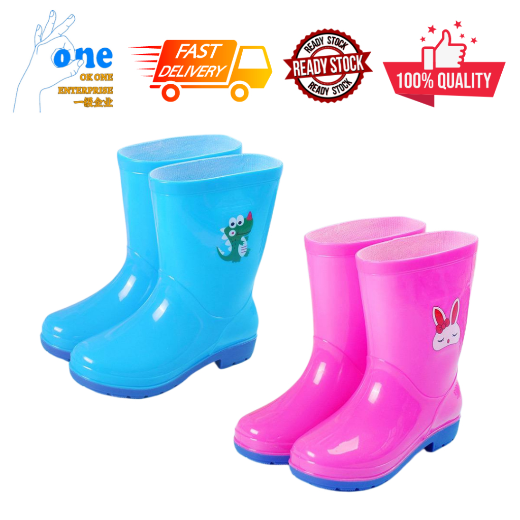 New arrival Kids Boots Waterproof Rain Shoes Rain Boots / Kasut Hujan Kanak-kanak Blue/Pink 168730,16888S,168980S