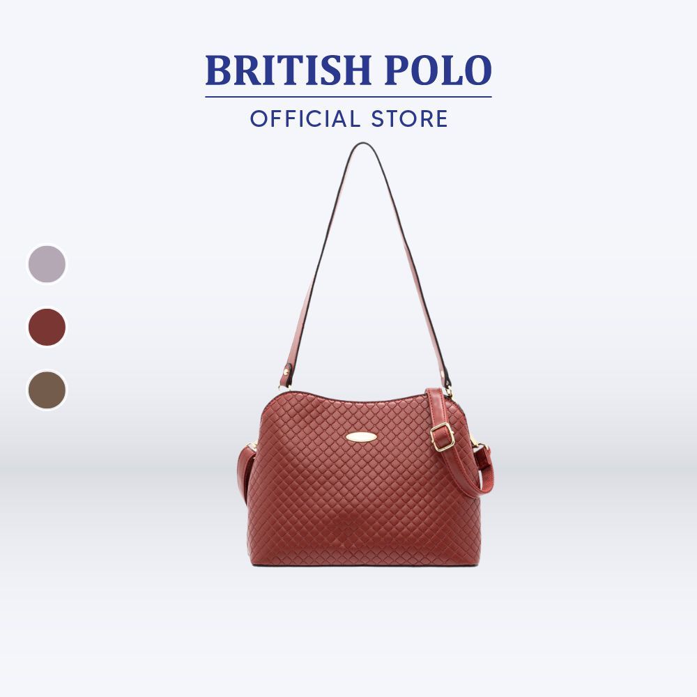 British Polo Kenna Women PU Leather Tote Bag with Handle and Detachable Straps