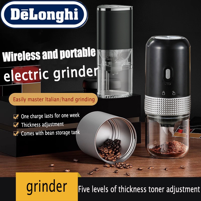 De'Longhi Original (Ten Year Warranty) Electric Coffee Bean Grinder USB Type-C Coffee Bean Grinder with Adjustable