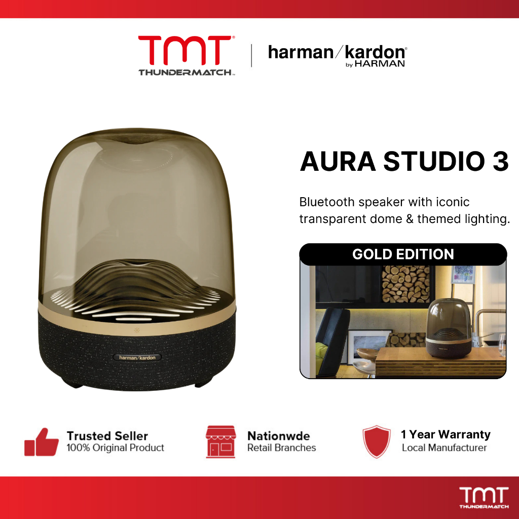 Harman Kardon Aura Studio 3 / Aura Studio 4 Wireless Bluetooth Speaker 360 Room-filling Speaker [1 Year Warranty] | Aura 3 | Aura 4