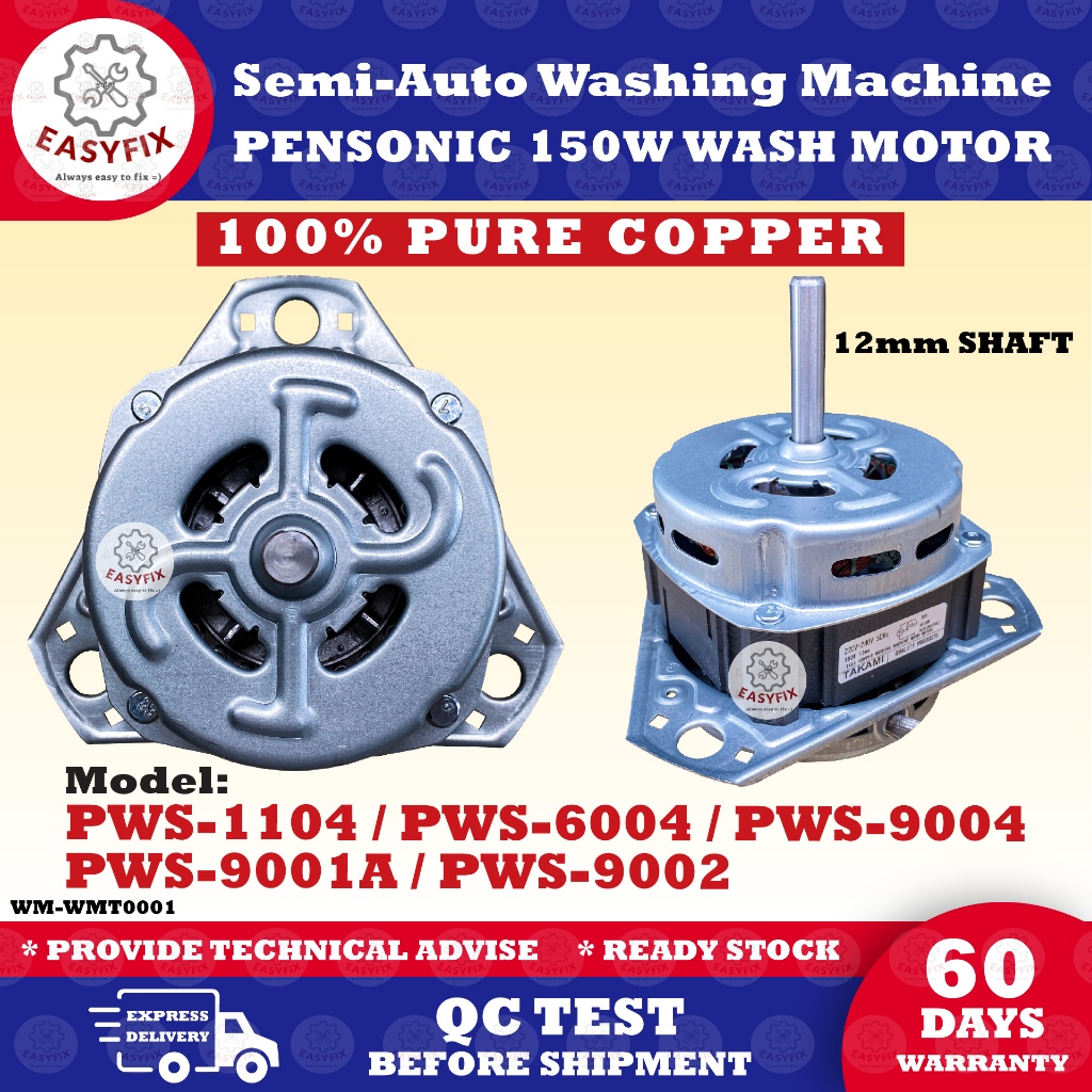 PWS-1104 / PWS-6004 / PWS-9004 / PWS-9001A / PWS-9002 PENSONIC Semi-Auto Washing Machine Wash Motor (Motor Basuh)