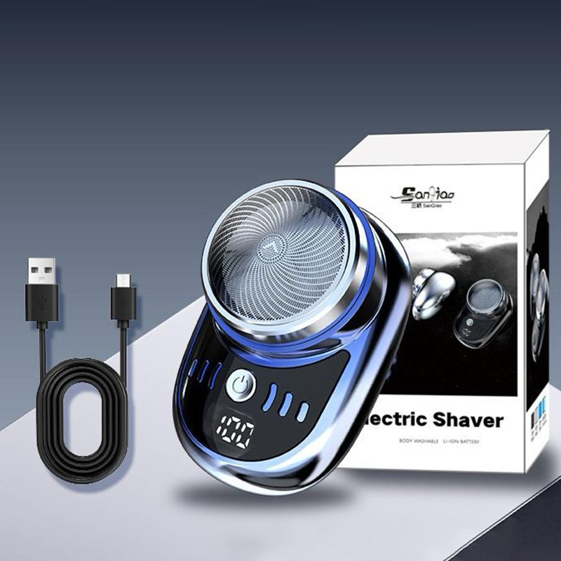 🇲🇾🔥Mini Electric Shaver Portable USB Rechargeable Shaver For Men Digital Power Display Washable Beard Trimmer