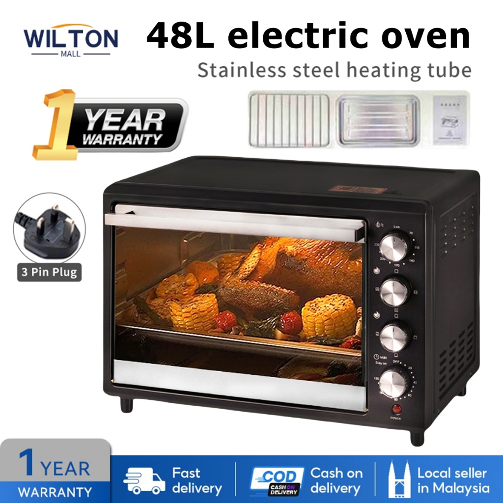 Electric Oven 15/25/48L Convection Hot Air Fryer Toaster Timer Oil Free Roaster Large Electric Oven