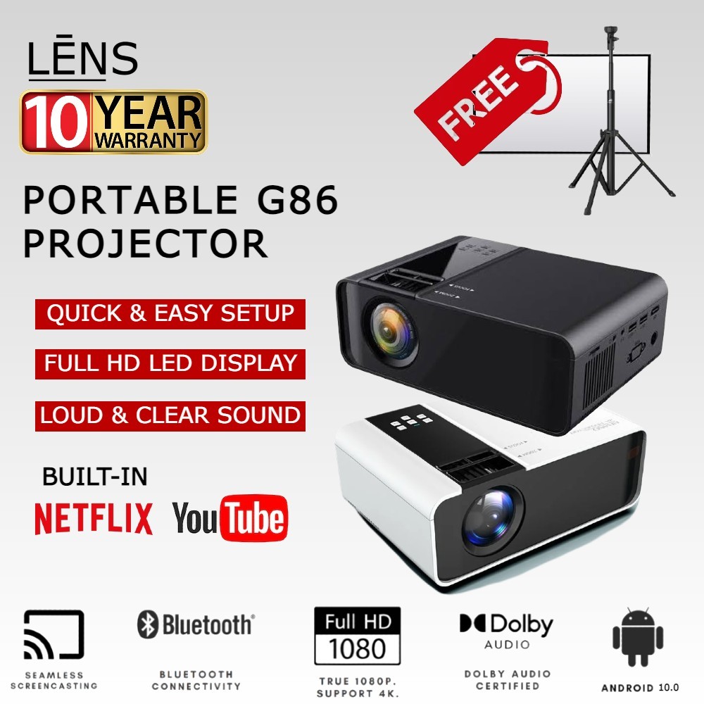 7500 lumens G86 Projector FULL HD 1080P Android Mini Projector WIFI LCD A80 Protable Projector