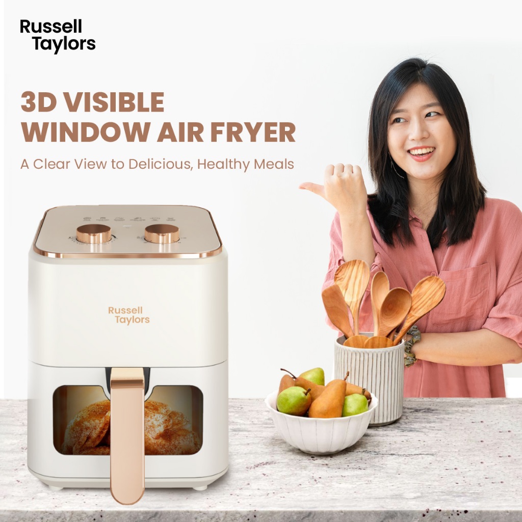 Russell Taylors Air Fryer 3D Visible Window Large Capacity 4.2L Z3 Baking Frying Grill Alat Gerong Tanpa Minyak 空气炸锅