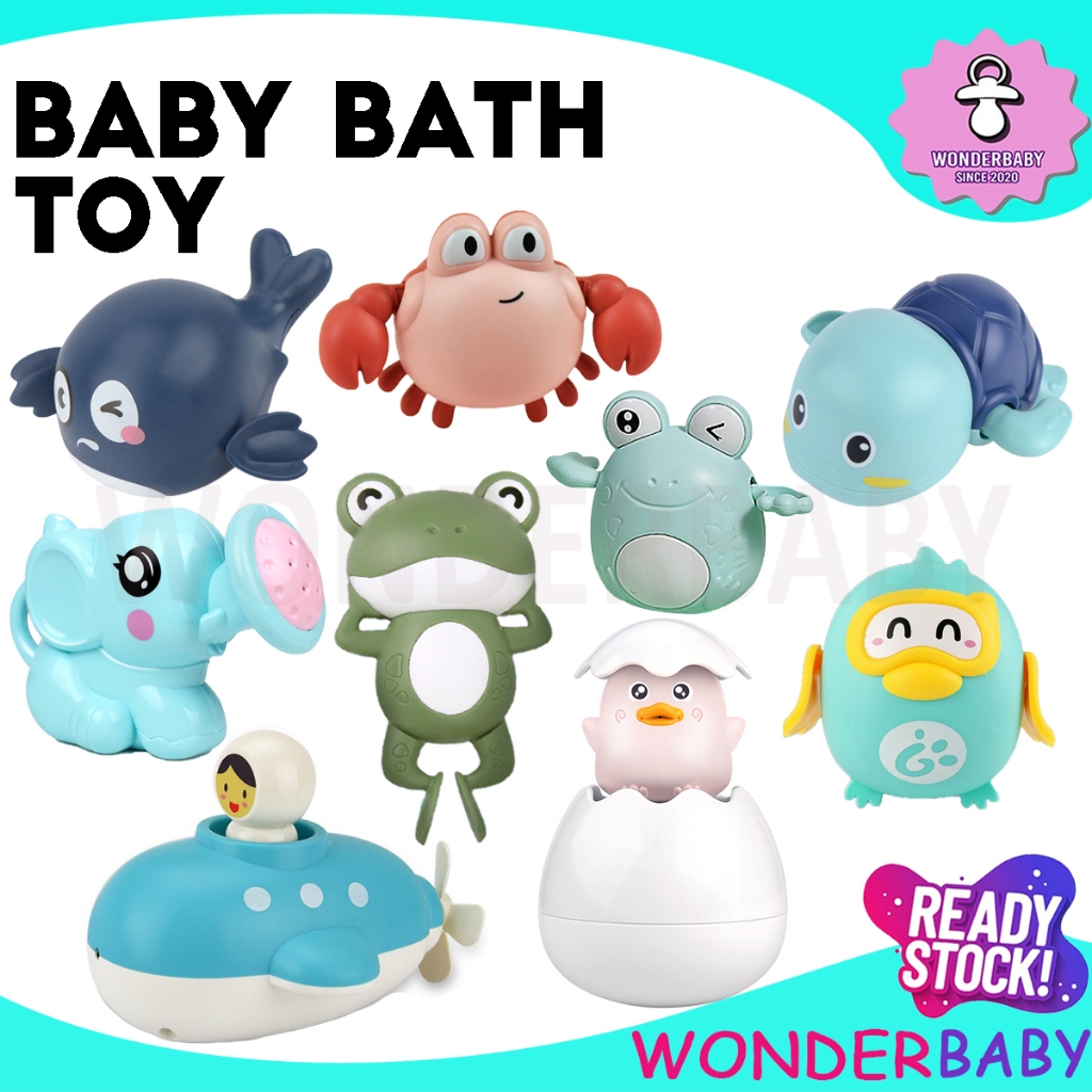 Wonderbaby ? Baby Bath Toy Cute Sea Turtle, Whale & Duck | Floating Swimming Water Toy for Kids & Toddlers Bath Mainan