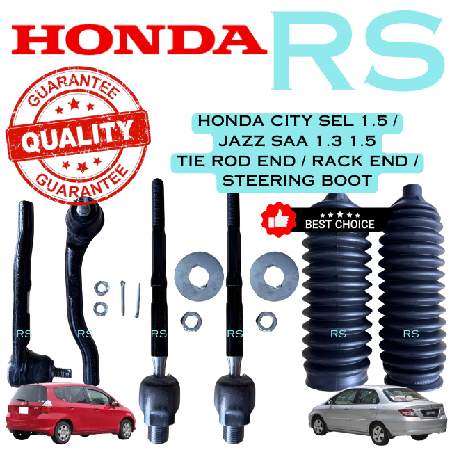 Honda City SEL 1.5, Jazz SAA 1.3 1.5 03-07Y Tie Rod End, Rack End, Steering Boot (1 Set)