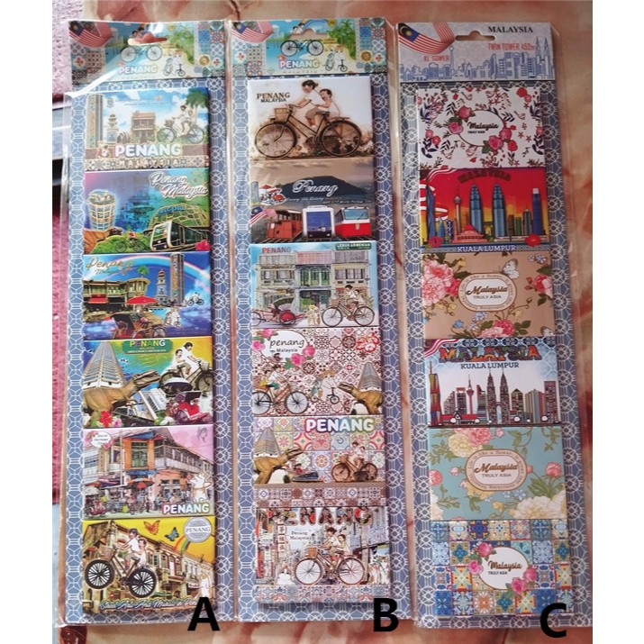 Malaysia Penang fridge magnets souvenir gift 6pcs Set