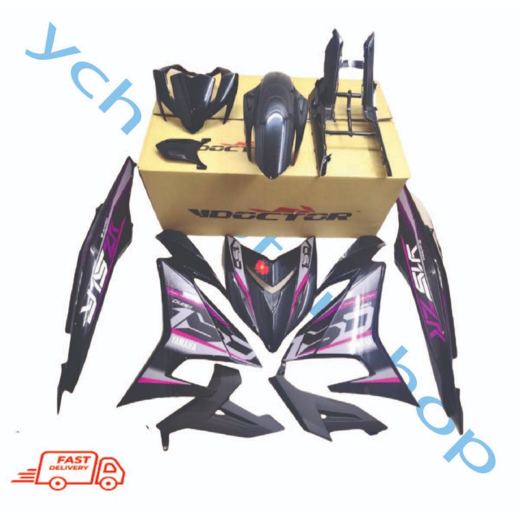 YAMAHA Y15 Y15ZR V2 Y15 V2 Y15 ZR V2 DOCTOR BLACK PURPLE VIETNAM EDITION COVER SET STICKER TANAM STRIPE SIAP TAMPAL 010