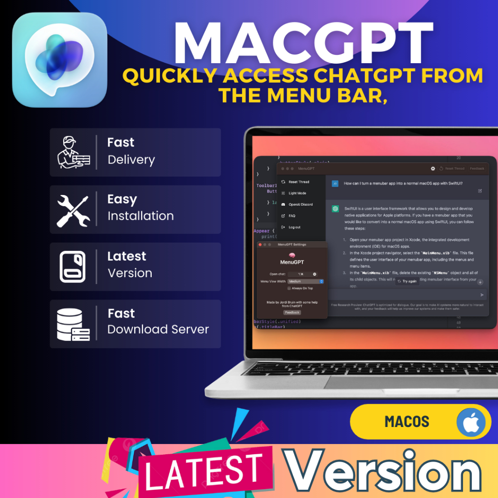 MacGPT - ChatGPT in your menubar | macOS