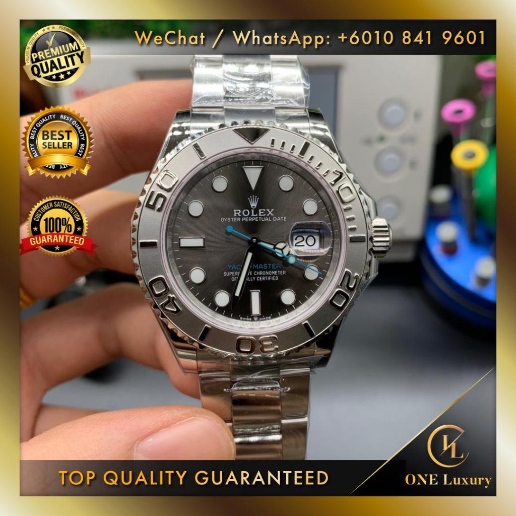 SWISS TOP QUALITY YACHT MASTER 40MM DARK RHODIUM DIAL 126622 - ONE LUXURY JAM TANGAN LELAKI MEN WATCH