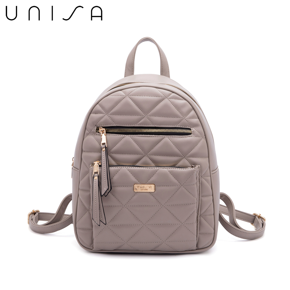 Unisa Quilted Backpack - Black/Blue/Green/Taupe