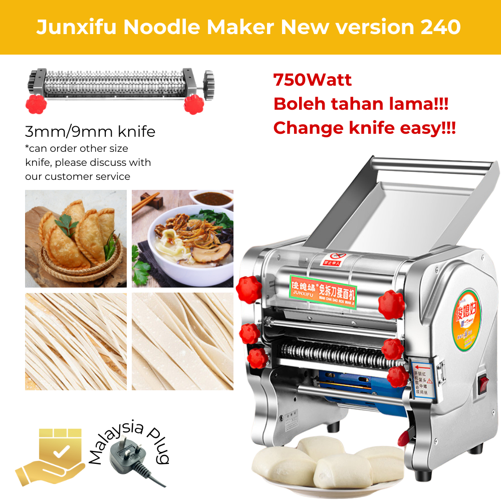 Premium Stainless Steel 750w Electric Noodle Maker karipap Ideal for Commercial use 俊媳妇制面机240款