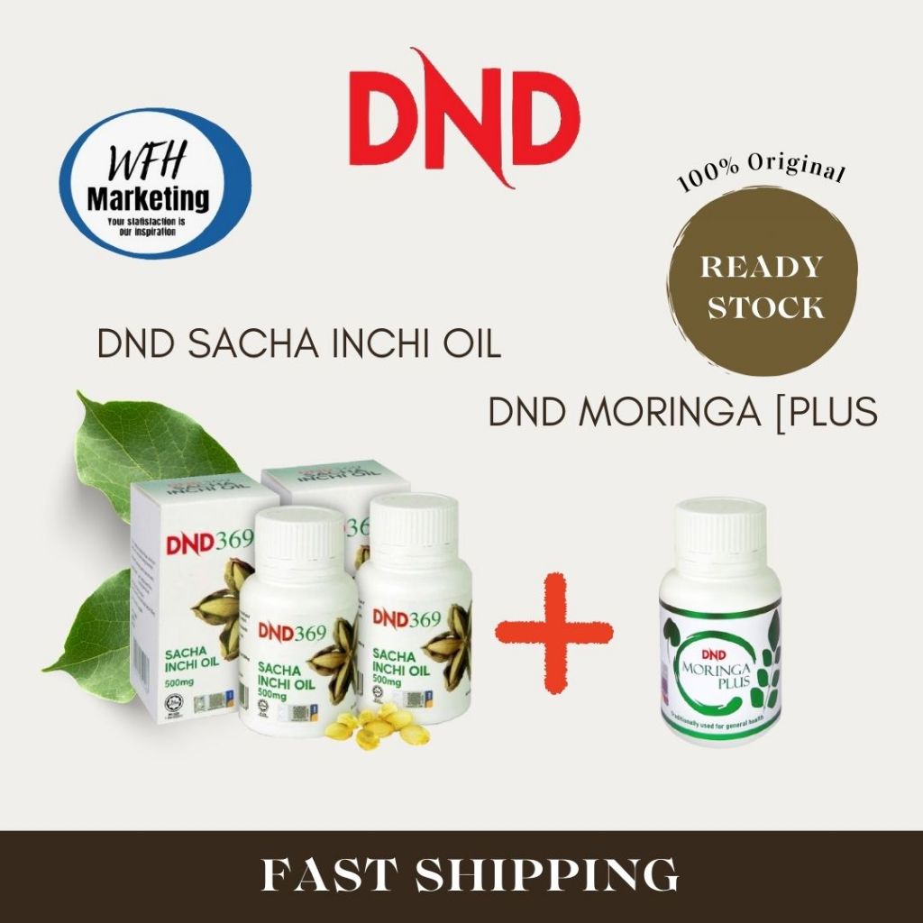 DND 369 Sacha Inchi Oil Softgel (2 botol x 60 biji) + DND Moringa Plus (1 botol x 60 biji)