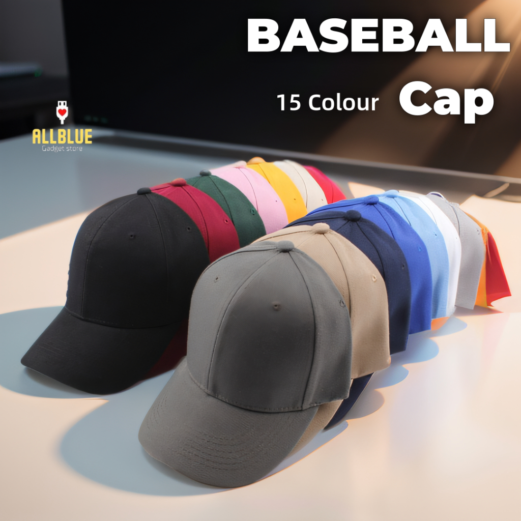 【READY STOCK AT MALAYSIA】 Adjustable hat Casual Outdoor Plain Baseball Unisex Cap Baseball Basic Cap Men Snapback cap