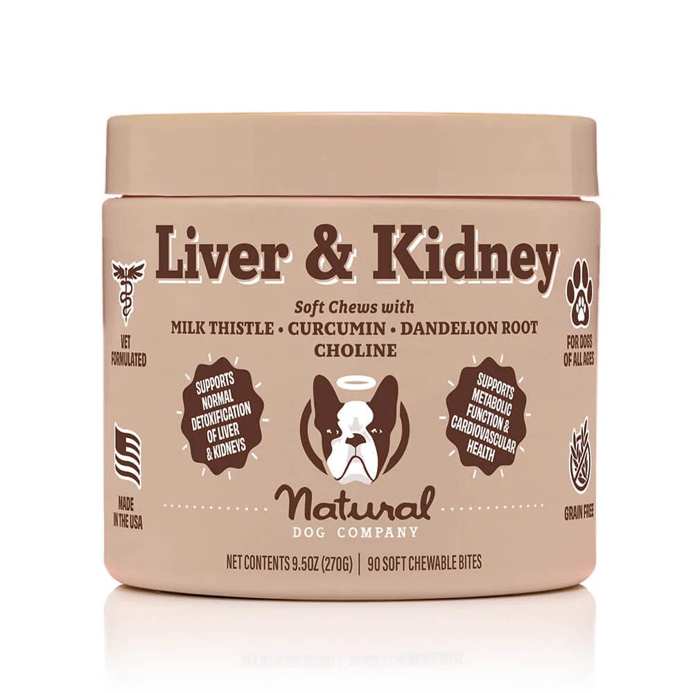 Natural Dog Company Liver & Kidney 9.5oz (270g) | 90 Soft Chewable Bites Supplement