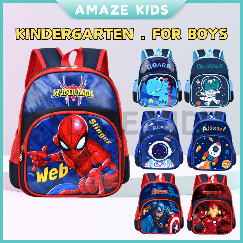 AMAZEKIDS Kindergarten School Bag Boy Kids Waterproof Backpack Bagpack Beg Tadika Budak Lelaki Viral 幼儿园书包男