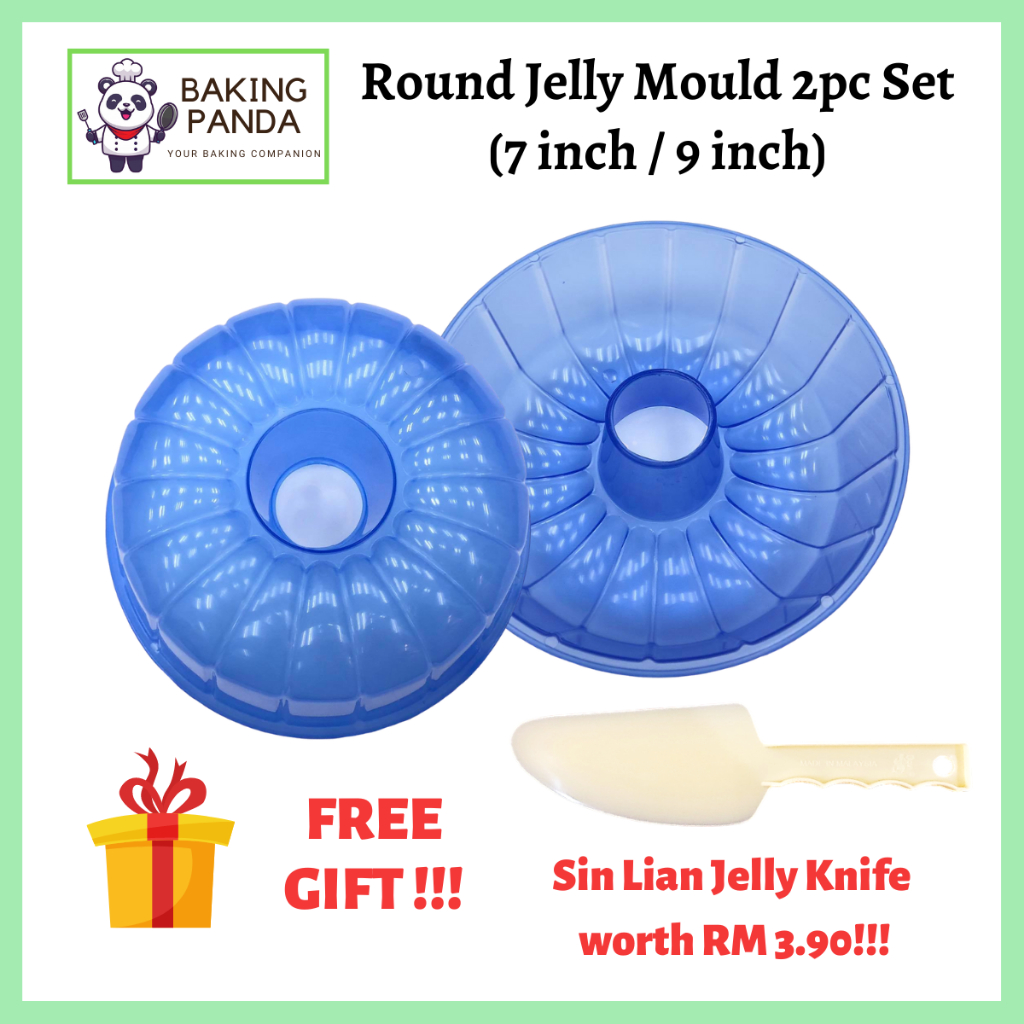 7"/ 9" Blue Round Jelly Mould/ Steamed Mould/ Acuan Bulat Biru Kek Kukus/ Jelly Puding/ Jelly Mould