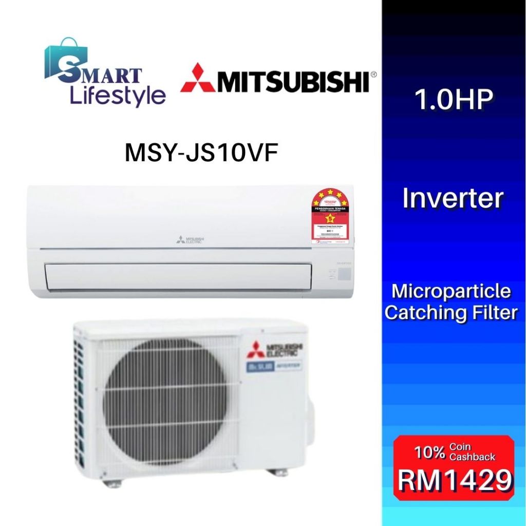 Mitsubishi Mr.Slim JS Series R32 Inverter Air Cond (1/1.5/20./2.5HP) MSY-JS10VF/10VF2/13VF/18VF/24VF