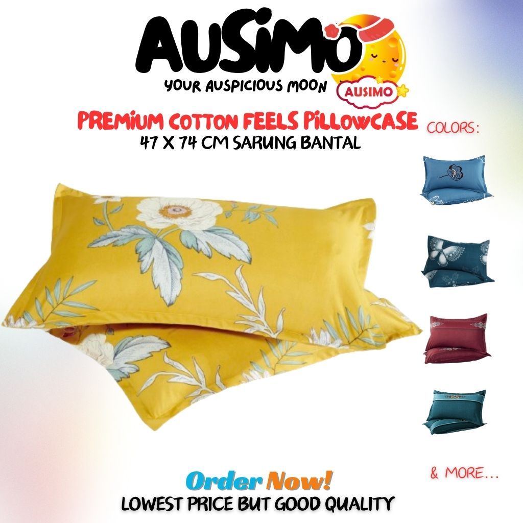 #SAT1 AUSIMO PC1-PC65 100% Premium Cotton Pattern Sarung Bantal Kepala Selesa Cadar Bedsheet Pillow Case 47*74cm