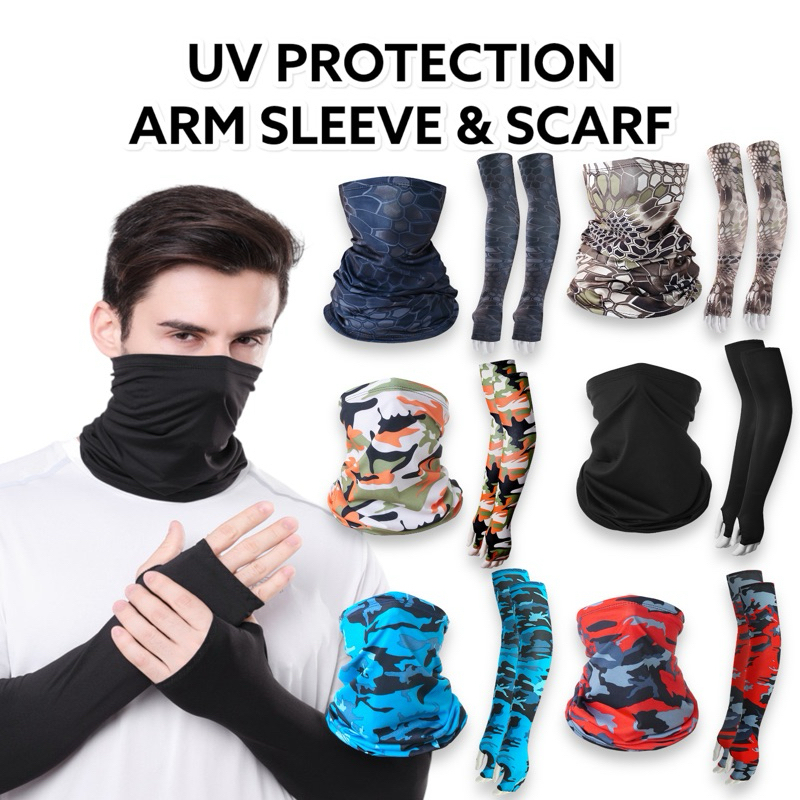 Ider Ice Fabric Arm Sleeves – UV Protection Mask, Bandana, Handsock