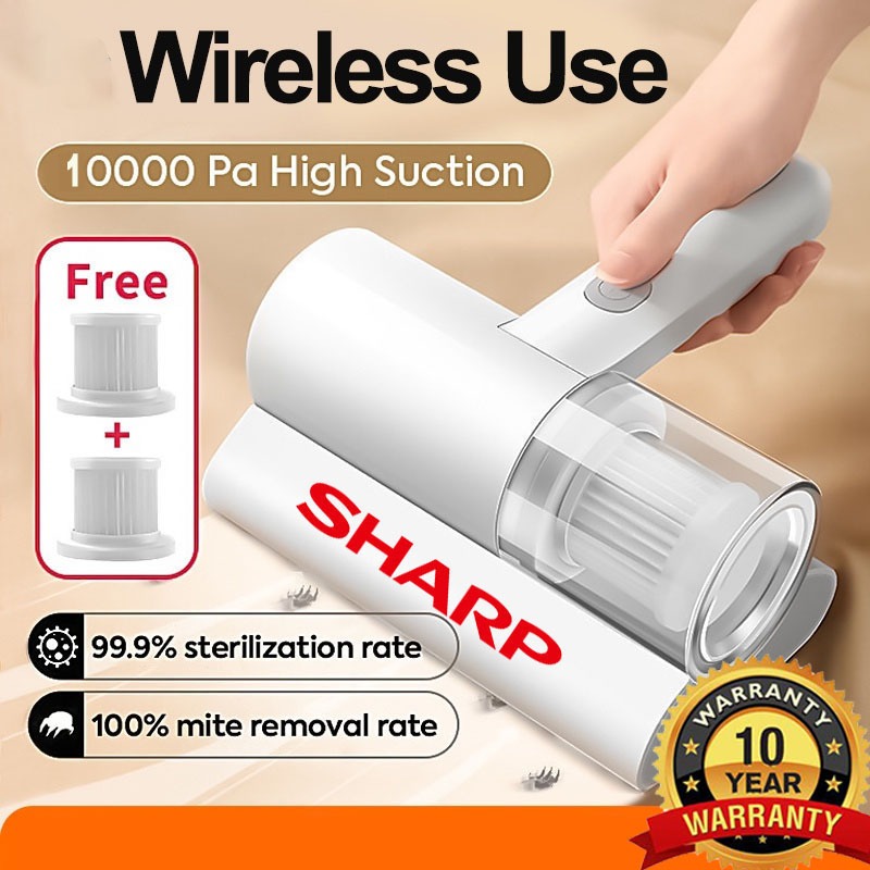 SHARP Cordless Vacuum Anti Mites UV Disinfection Wireless Car Vacuum Handheld Dust Mite Cleaner Sofa Carpet Carpet 除螨吸尘器