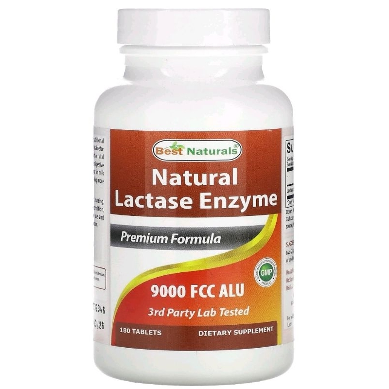 Best Naturals, Natural Lactase Enzyme, 9,000 FCC ALU, 180 Tablets